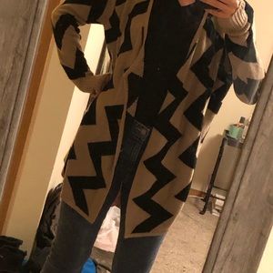 Black and Tan chevron cardigan